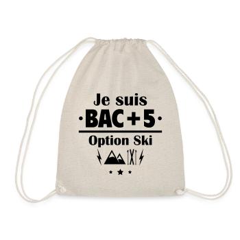 Bac+5 option ski, fête des pères, cadeau de noël - Sac de sport léger - nature - Devant