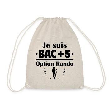 Bac+5 option rando, fête des pères, cadeau de noël - Sac de sport léger - nature - Devant