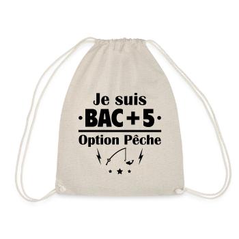 Bac+5 option pêche, fête des pères, cadeau de noël - Sac de sport léger - nature - Devant