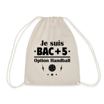 Bac+5 option handball, fête des pères, cadeau noël - Sac de sport léger - nature - Devant