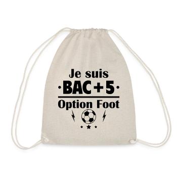 Bac+5 option foot , fête des pères, cadeau de noël - Sac de sport léger - nature - Devant