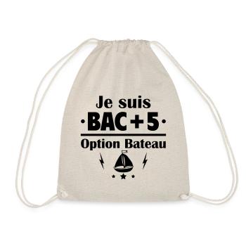 Bac+5 option bateau, fête des pères,cadeau de noël - Sac de sport léger - nature - Devant