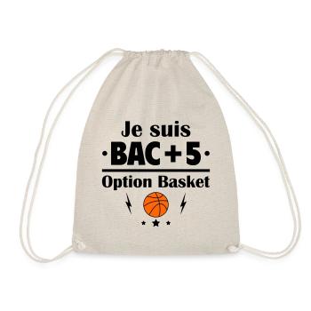 Bac+5 option basket, fête des pères,cadeau de noël - Sac de sport léger - nature - Devant