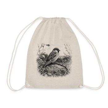 Moineau mignon dans la nature dans le style de dessin - Sac de sport léger - nature - Devant