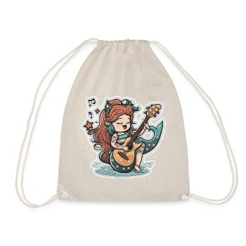 Mermaid Musician - Drawstring Bag - nature - Front