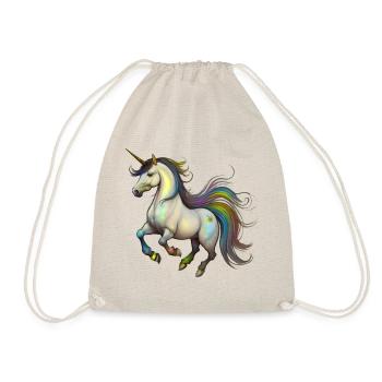 Licorne dans le vent - Arc-en-ciel - Sac de sport léger - nature - Devant