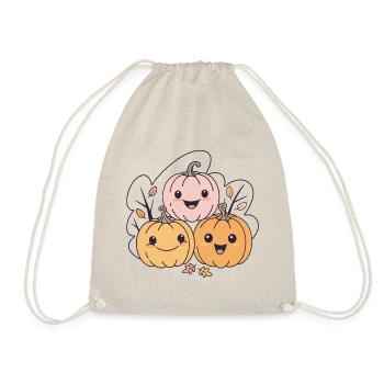 Funny Kawaii Pumpkins Autumn - Drawstring Bag - nature - Front