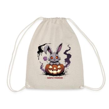 Obsessively sweet – creepy bunny in the pumpkin - Drawstring Bag - nature - Front