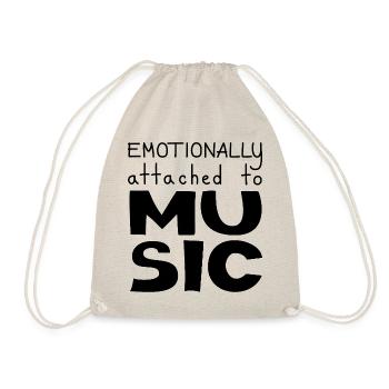 Emotionally Attached To Music, Black - Drawstring Bag - nature - Front