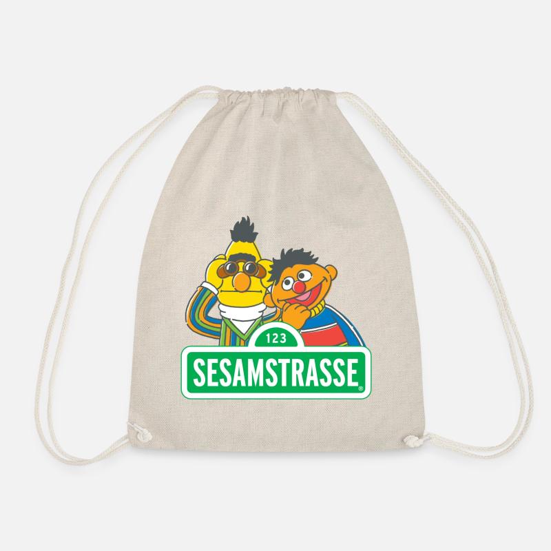 Sesamstraße Schild Ernie und Bert - Turnbeutel - Natur