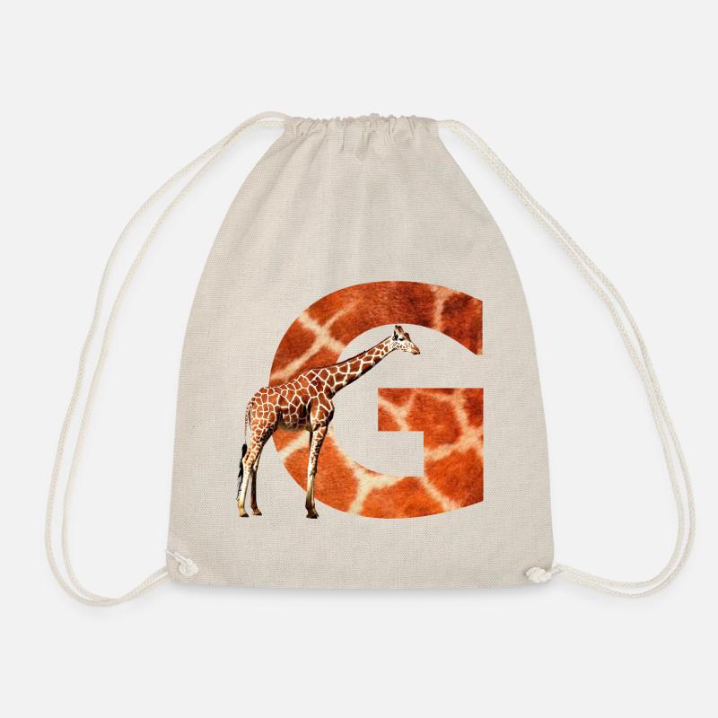 giraffe g - Drawstring Bag - nature