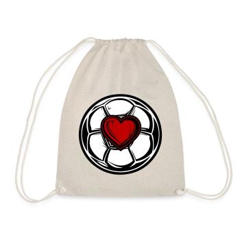 Soccer Heart Icon - Drawstring Bag - nature - Front