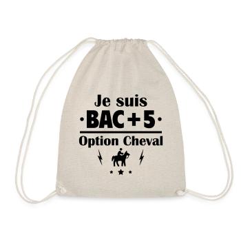 Bac+5 option cheval, fête des pères,cadeau de noël - Sac de sport léger - nature - Devant