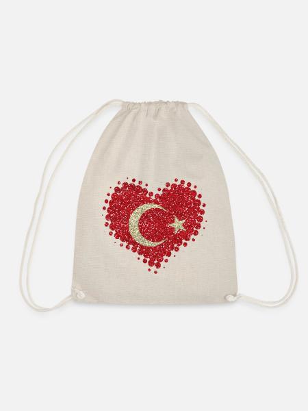Ich Liebe Türkei türkisch Herz Türkiye Cumhuriyeti - Turnbeutel - Natur