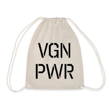 Vegan Power VGN PWR Veganer - Turnbeutel - Natur - Vorne
