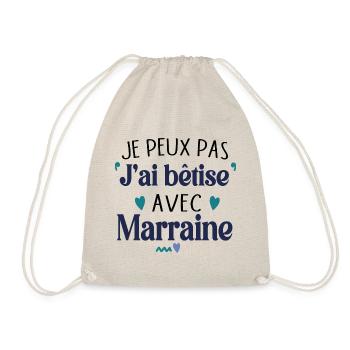 Marraine Bêtise Bébé Cadeau Filleul Filleule - Sac de sport léger - nature - Devant