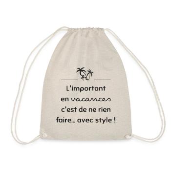 Do nothing... in style! | Gift idea - Drawstring Bag - nature - Front
