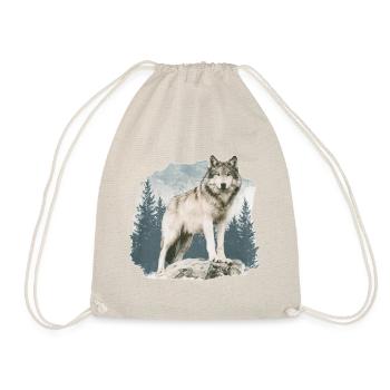 Wolf Vintage - Drawstring Bag - nature - Front