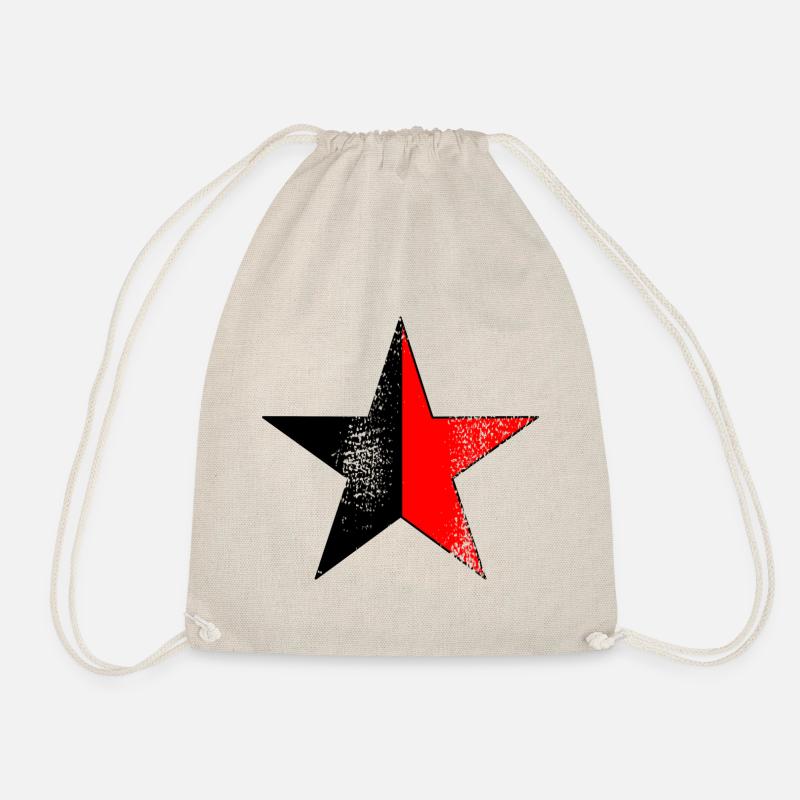 Star black-red - Drawstring Bag - nature
