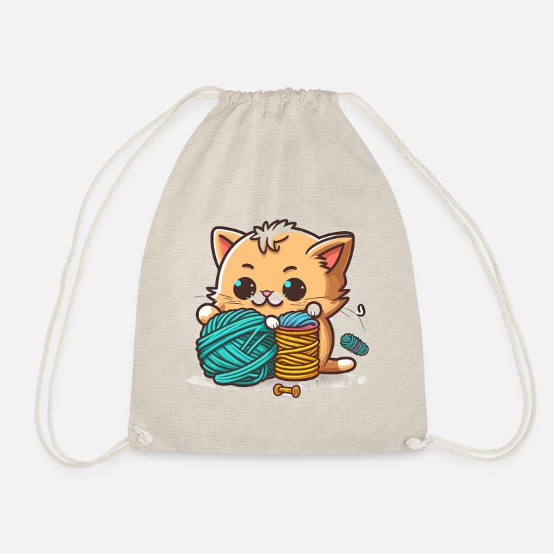 Fuzzy Fun - Drawstring Bag - nature