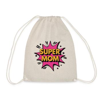 Super Mom – Comic-Style Power Design - Drawstring Bag - nature - Front