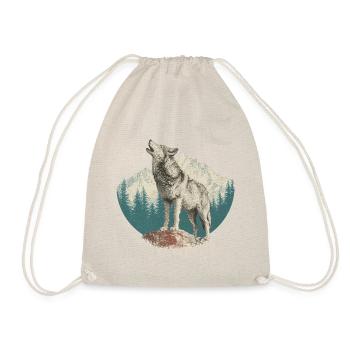 Wolf - Drawstring Bag - nature - Front