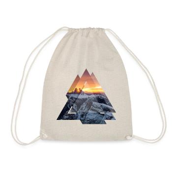 Triangle geometry Dolomites mountain landscape - Drawstring Bag - nature - Front
