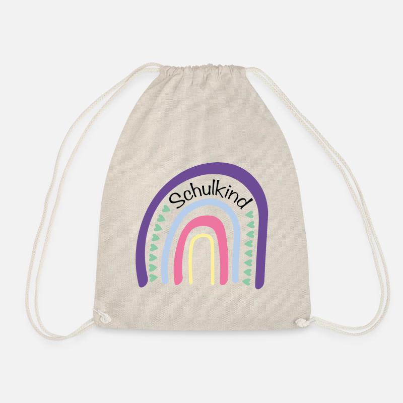 Schulkind Regenbogen - Turnbeutel - Natur