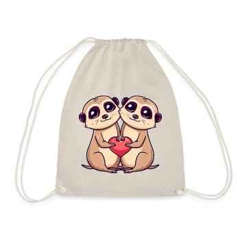 Suricate Couple Amour Couple Amoureux - Sac de sport léger - nature - Devant
