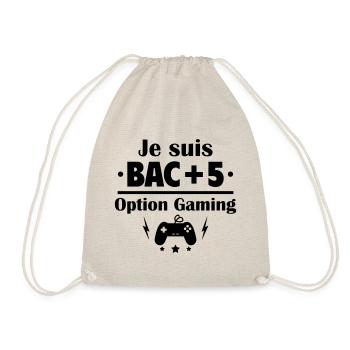 Bac+5 option gaming, fête des pères, cadeau noël - Sac de sport léger - nature - Devant