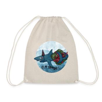 Requin d’anniversaire avec cadeau - Sac de sport léger - nature - Devant