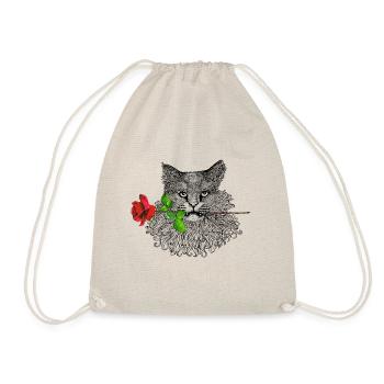 Romantische Katze - Turnbeutel - Natur - Vorne