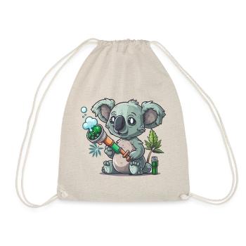 Bong-Blowing Koala - Drawstring Bag - nature - Front