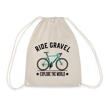 Ride Gravel Bike Explore The World Bikepacking - Drawstring Bag - nature - Front