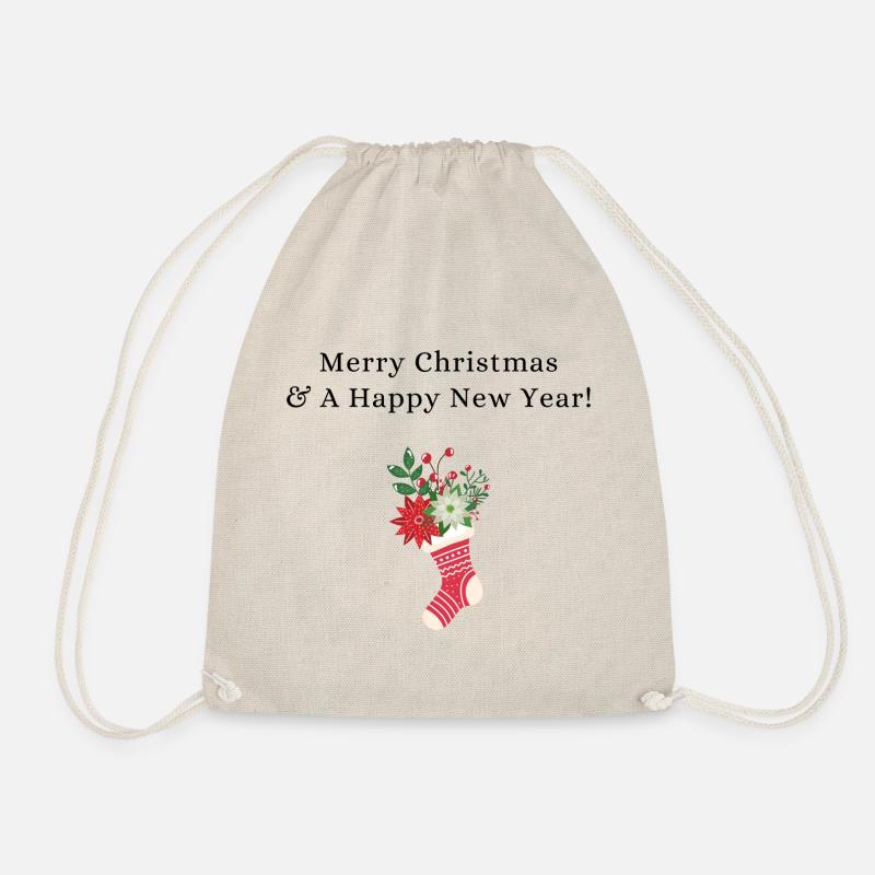 Merry Christmas - Drawstring Bag - nature