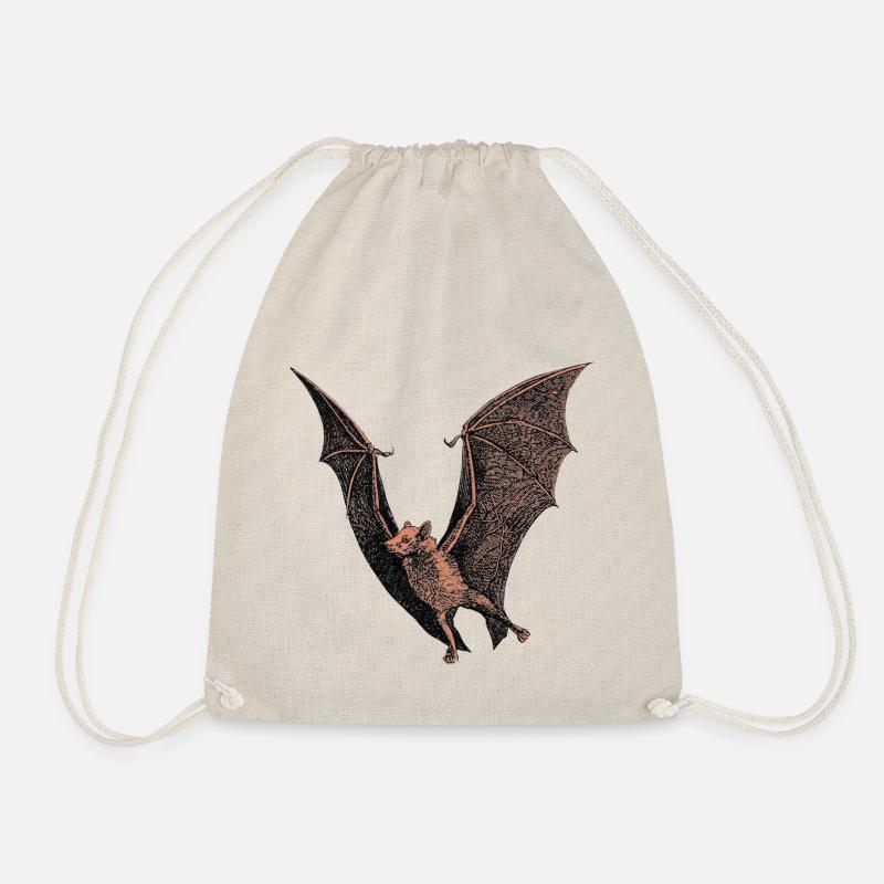 Vintage Bat Halloween Party - Retro Style - Drawstring Bag - nature