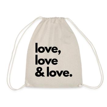 Love tote bag student kit - Drawstring Bag - nature - Front