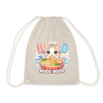 Katzen ramen Nood Nood – kawaii Nudeln - Turnbeutel - Natur - Vorne