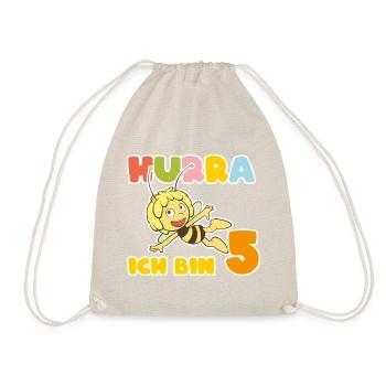 Biene Maja Hurra Ich bin 5! 5. Geburtstag - Turnbeutel - Natur - Vorne