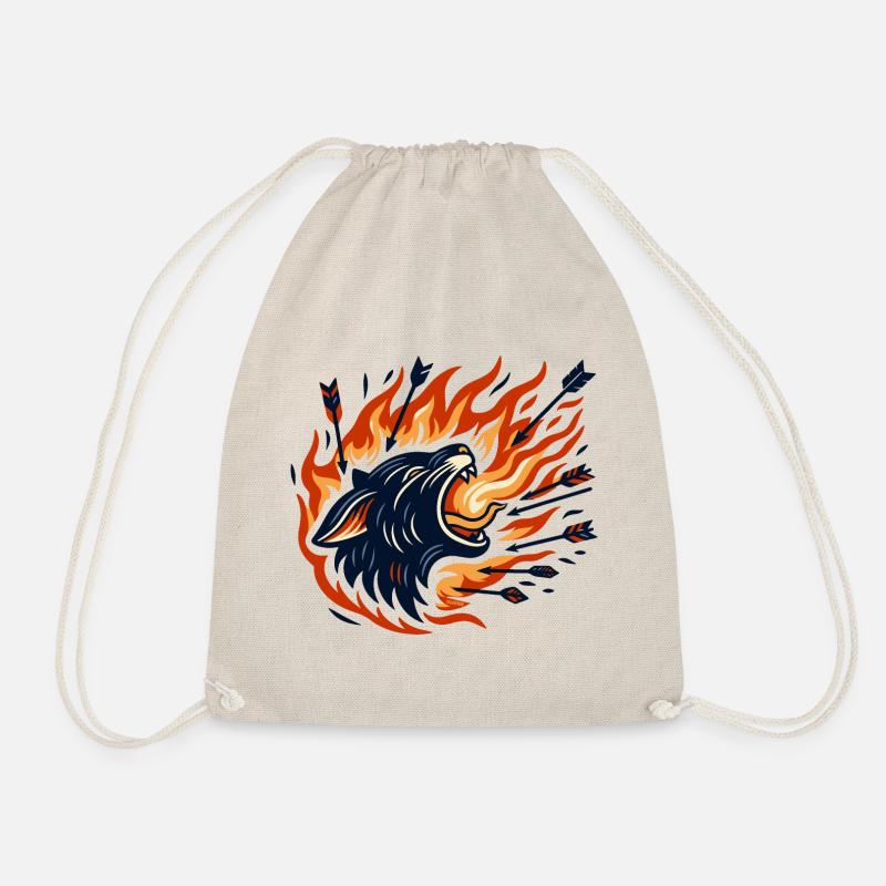 cat with arrows - Drawstring Bag - nature