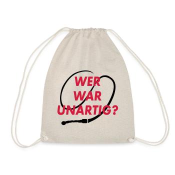 Wer war unartig? Peitsche - Turnbeutel - Natur - Vorne