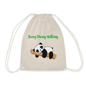 Busy Doing Nothing Panda in Baum - Turnbeutel - Natur - Vorne