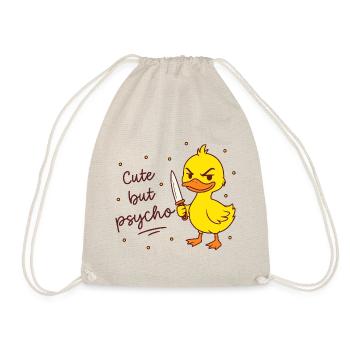 Cute but psycho - Ente mit Messer - Turnbeutel - Natur - Vorne