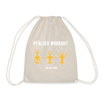 Pfälzer Workout / Workout-Shirt / Weekend / Wein - Turnbeutel - Natur - Vorne