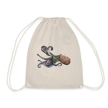 Octopus Squid - Drawstring Bag - nature - Front