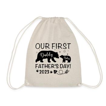 Daddy and Baby First Father's Day - Drawstring Bag - nature - Front