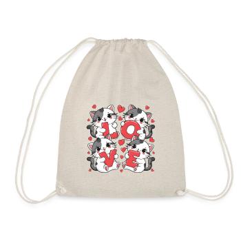 LOVE Cats - Drawstring Bag - nature - Front