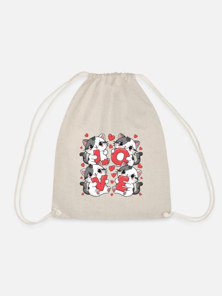 LOVE Cats - Turnbeutel - Natur
