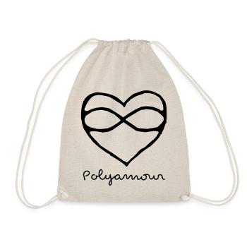polyamour polyamory heart love lgbt - Drawstring Bag - nature - Front