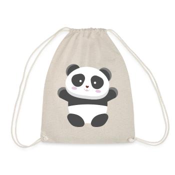 Panda cheers panda bear design - Drawstring Bag - nature - Front